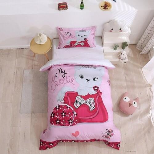 Pink Bear 3D Print Comforter Bedding Sets Queen King Size 3pcs Duvet Cover Set Cartoon Quilt Cover Home Textile Luxury Gift