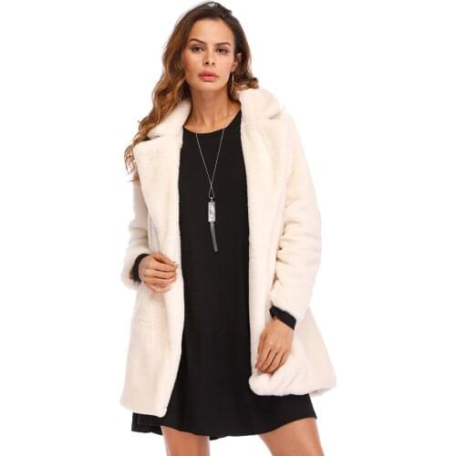 Faux Fur Coat Women Long Sleeve Thick Warm Flurry Jackets Plus Size Coat Winter Black Yellow Pink Red Fur Coats Fall