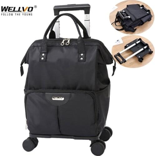 Multicuntion Trolley Bag Large Waterproof Travel Duffle Foldable Luggage Organize Bags Wheels Carry On Trip Suitcase XA102C