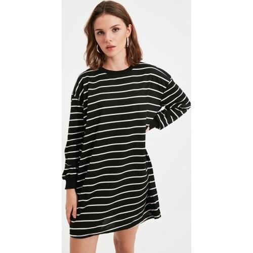 Trendyol Petite Striped Mini Knitted Dress TWOAW22EL0715