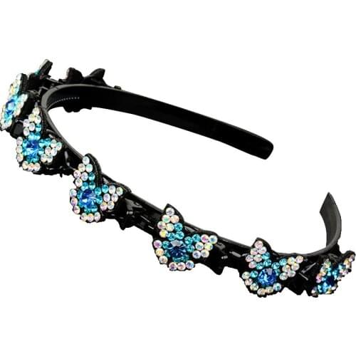Rhinestone Black Braided Hair Clip Burst Pin Hairdo Bring Hair Hoop Multi-storey Wisp Air Weave Head Hoop Styling Tool