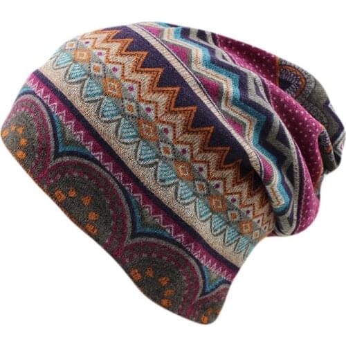 Top Sale Fashion Beanies Skullies Women Outdoor Autumn Warm Hats Scarf Two Used Gorras Casual Floral Girl Hats
