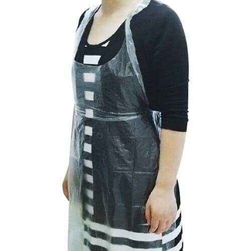 10pcs Disposable Plastic Aprons Polythene Aprons Eco Flat Pack Transparent