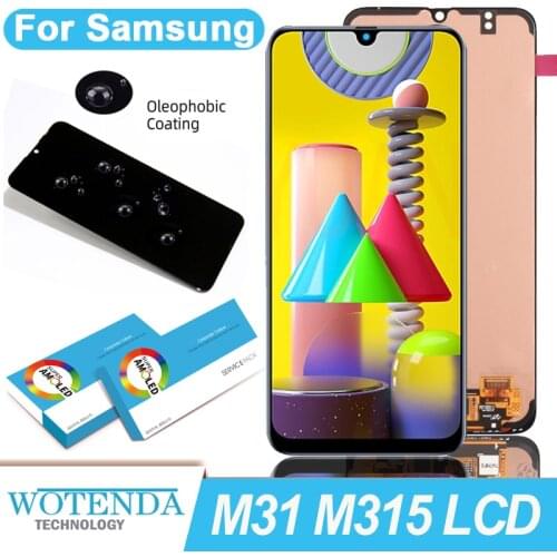 100% Original 6.4'' AMOLED Display for Samsung Galaxy M31 M315 M315F SM-M315F LCD Touch Screen Digitizer Assembly Repair Parts