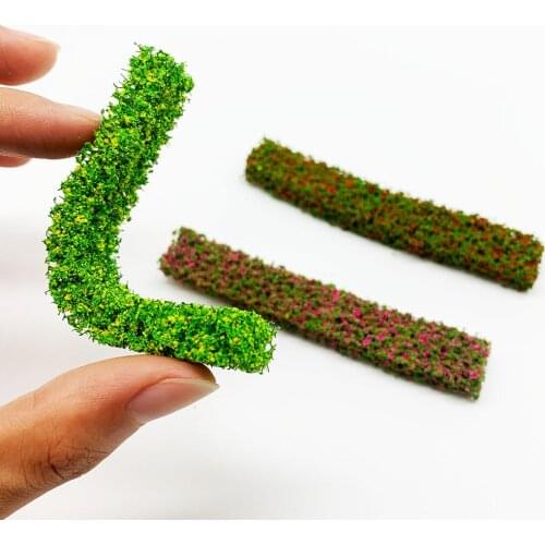 2PCS Shrub Strips Green Sand Table Miniature Model Simulation DIY Materials Grass Fence For Outdoor Building Railroad Diorama