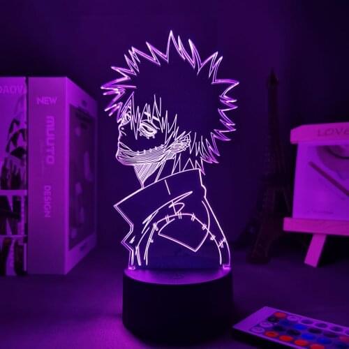 Acrylic 3d Lamp Anime My Hero Academia Dabi USB Light Childrens Room Anime Decoration Night Light Desk Lamp