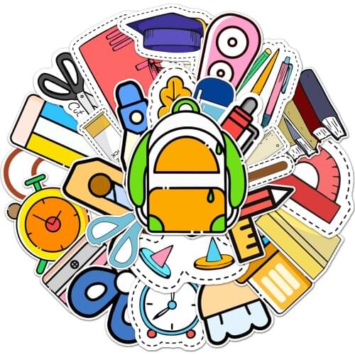 50pcs Cartoon Stationery Paper Stickers DIY Journal Scrapbooking Daily Planner Stationery Kawaii School Supplies Diary Sticker