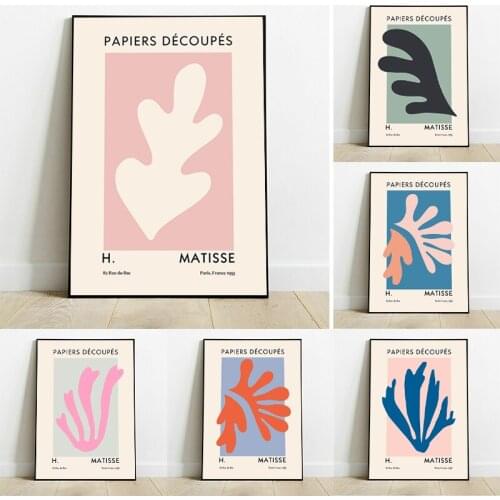 Abstract Matisse Museum Exhibition Canvas Poster Retro Flower Colorful Leaf Decorative Painting Print Office Interior Room Decor