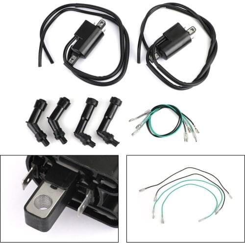 Artudatech Ignition Coils and Spark Plug Caps fit for Honda CB350F CB400F CB500 CB550 30510-333-013 30502-323-003 Motorcycle