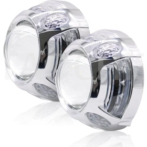 TAOCHIS YT106 3.0 inches bi xenon projector lens shroud LED DRL JG car headlights chrome angel eyes white red blue yellow color