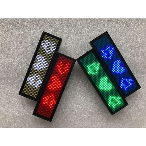 Free Shipping 92.3*28mm Single Color Led Name Badge for KTV USB communication Less than 50g Led Name Tag For chest card Lab