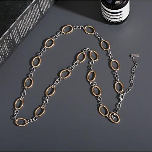 Alloy Link Chain Necklaces For Women Men Toggle Clasp Buckle Choker Collar Hip Hop Jewelryo Fashion Wedding Jewelry Gift