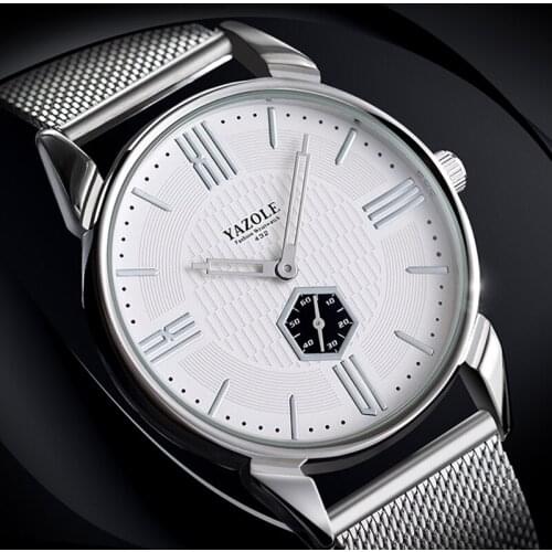 YAZOLE Fashion Men Watch Stainless Steel Waterproof Watch Men Top Brand Luxury Mens Watch Clock relogio masculino reloj hombre