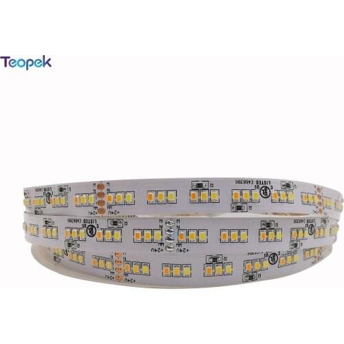 CRI>90 2216 CCT Tricolor LED Strip DC24V Adjustable CCT LED strip 252Led/m changing color WW+NW+CW Three colors 5m/roll