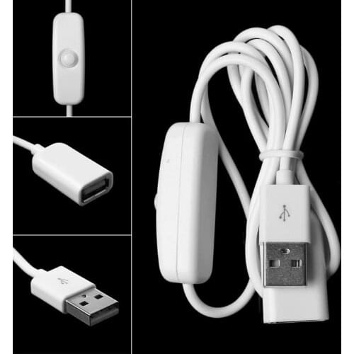 2m USB 2.0 Male to Female Extension Data Cable With ON/OFF Switch for PC Laptop USB Flash Drive Card Reader Hard Drive Printer