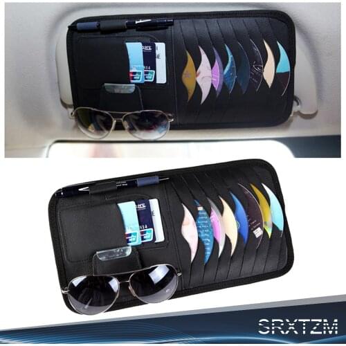 Car CD Holder Auto Visor DVD Disk Card Case Clipper Bag Car Styling Interior Organizer Cover stowing tidying for AUDI a4 b6 a3