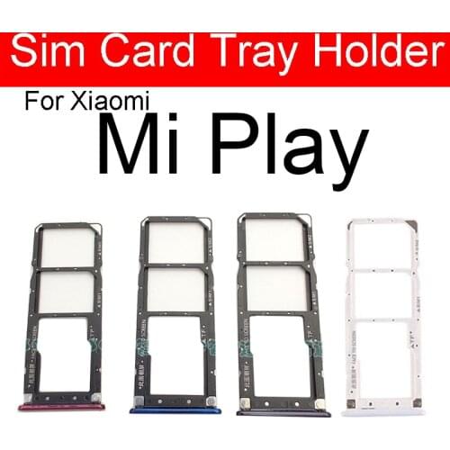 SD Memory & SIM Card Tray Holder For Xiaomi Mi Play Sim Card Reader Slot Socket Adapter Replacement Repair Parts Accessories