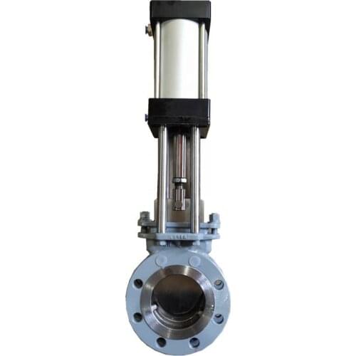 DN80 pn10 carbon steel knife gate valve Double acting pneumatic head