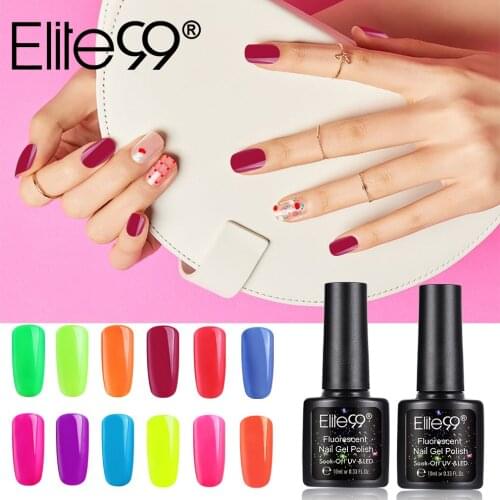 Elite99 10ml Fluorescent Gel Polish Semi Permanent Luminous Nail Gel Polish Soak Off Manicure UV Gel Nail Polish DIY Nail Art
