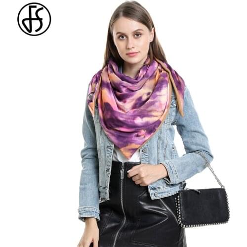 FS Luxury Camouflage Triangle Cashmere Scarf For Women Thick Warm Winter Neck Scarves Shawls And Wraps Echarpe Femme Hiver