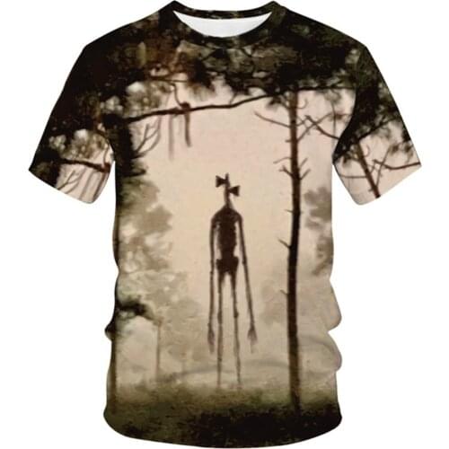 Men Women Siren Head Game Anime 3D Print Tshirts Children Summer Fashion Short Sleeve T Shirts Cool Streetwear Kids Clothes Tops