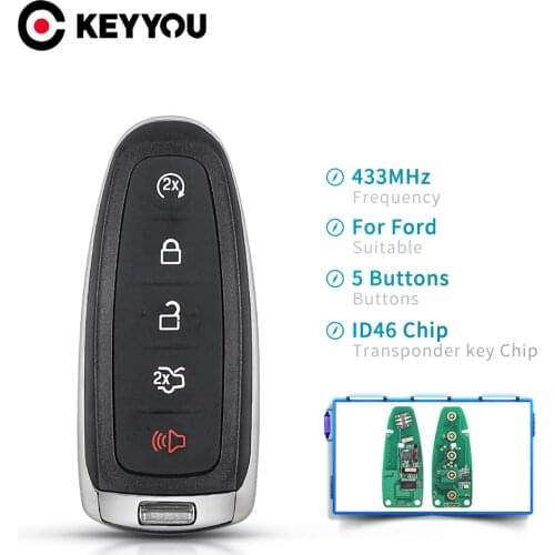 KEYYOU 433MHz ID46 Chip Car Remote Key For Ford Focus Edge Escape Explorer Taurus Flex 2011-2016 BT4T-15K601-JC M3N5WY8609