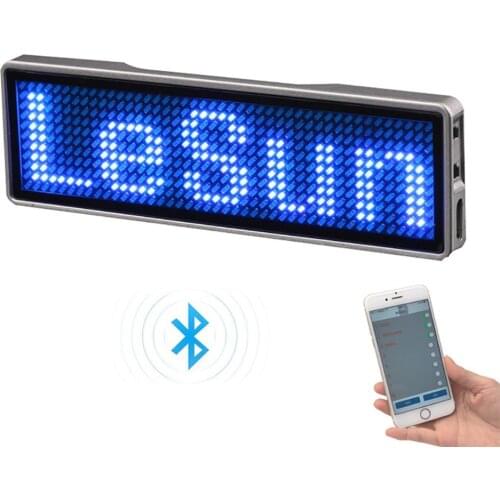 Small LED Display Upgraded Version of the Bluetooth LED Name Badge Adjustable Brightness For Multi-Language Lithium 260mAh