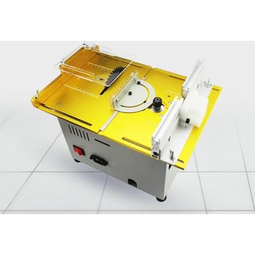 Mini table saw, precision 300W woodworking machinery, diy desktop mini multi-function woodworking table