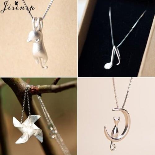 Jisensp Fashion Simple Music Symbols Necklace for Women Cartoon Animal Cat Statement Necklaces Pendants Ketting Jewelry Gift