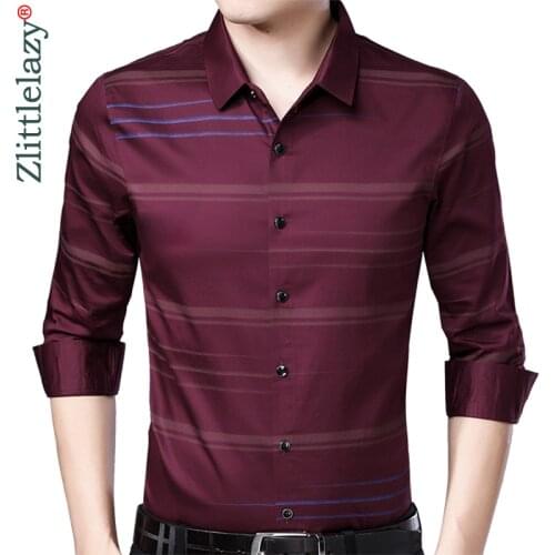 2019 social long sleeve striped designer shirts men slim fit vintage fashions mens shirt man dress jersey casual clothing 36783