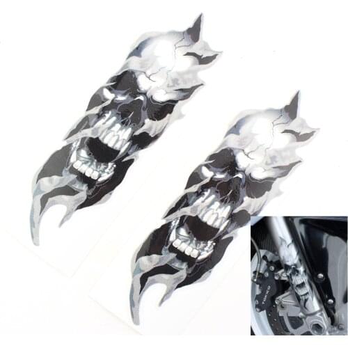 Motorcycle Emblem Fork Sticker Skull Decal Stickers For Yamaha Honda Suzuki Harley Sportster Softail Dyna Electra Glide