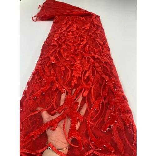 New Arrival African SYJ-698881 Lace Fabric Latest Nigerian Sequins Embroidery Velvet Lace Fabric For Wedding Party