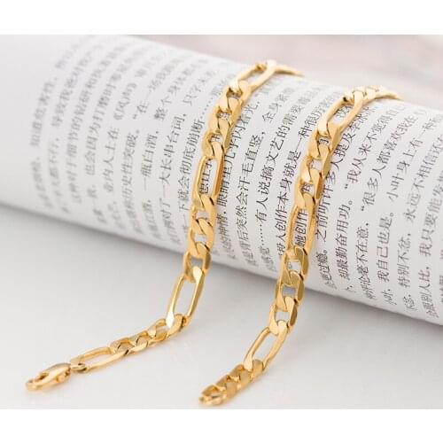 Wholesale gold chain figaro chain cheap 6mm chain wholesale stamped