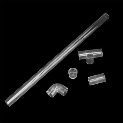 25mm Highly Transparent Acrylic Tube Straight Elbow Three-way Connector Pipe End Cap ID 25mm Aquarium Fish Tank Accessories