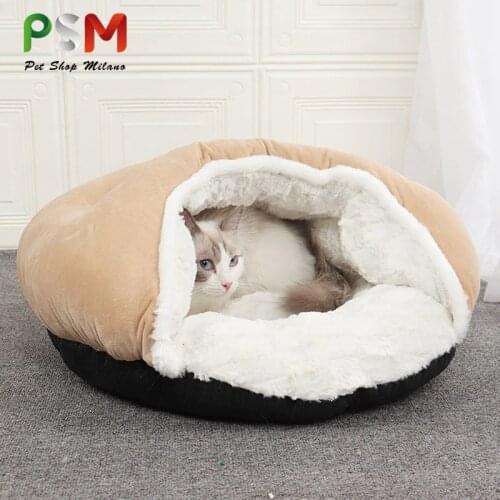 PSM Pet Cat Bed House Buckskin Bed Cat Cave Basket Cat Toddler Soft Warm Abreathable Chihuahua Cats Products for Pets Niche Chat