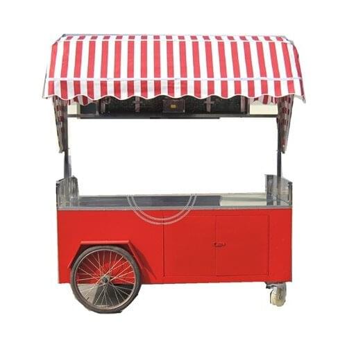 Most popular in summer 1.4m long mobile ice cream trolley hotdog street fast food vending truck