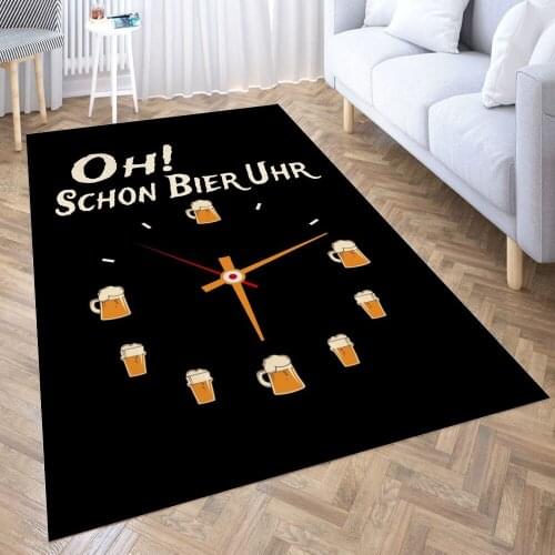 Schon Bier Uhr Lustig Carpet for Living Room 3D Anime Cartoon Rug Gamer Teen Room Bedside Lounge Rug Kids Children Floor Mats