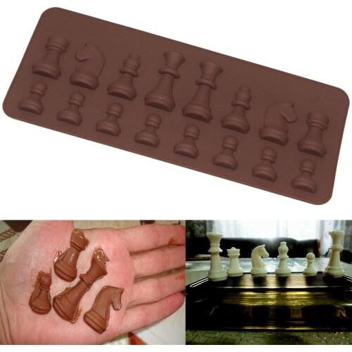 Sugar Fondant Silicone Mold Chocolate Spaces New Silicone 3D International chess Cake Chocolate Sugar craft Mould Mold Tools