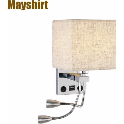 Modern Iron LED Wall Lamps for Living Room Decoration Fabric Lamp Shade Outdoor Lighting Kitchen Bedroom Bedside Light Fixtures