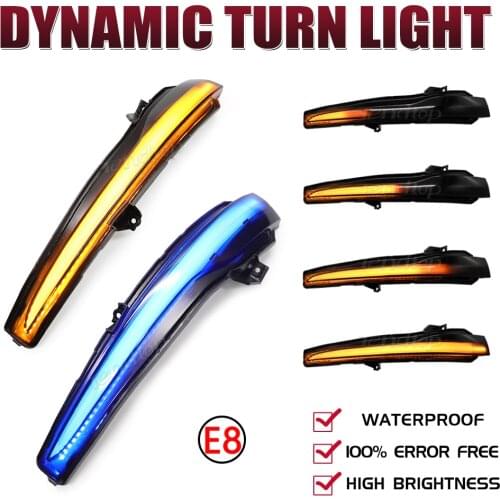 Dynamic Turn Signal LED Mirror Light For Mercedes Benz C E S GLC W205 X253 W213 W222 V Class W447 Blue and yellow turn signal