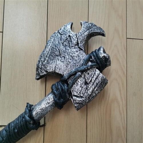 Cosplay 1:1 Notched Axe Prom Prop Hot Movie Game Anime Halloween Cosplay Axe Weapons Role Playing 58CM PU Toy Prop Model