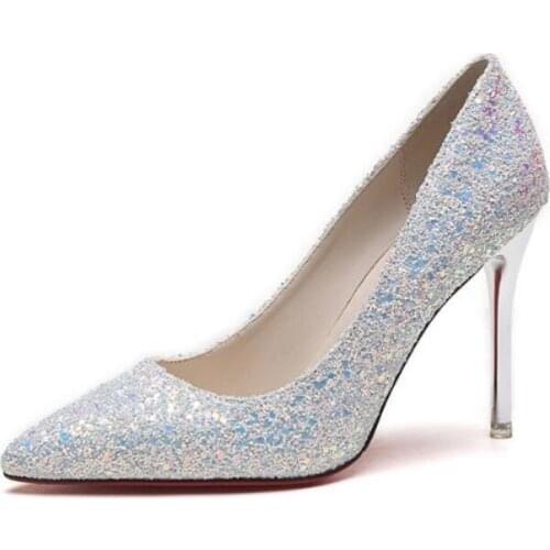 Luxury sexy ladies shoes 2019 new summer thin section high-heeled shoes pointed high-heeled shoes ladies party wedding dress