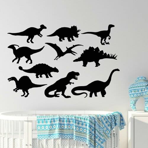 Jurassic Park Vinyl Wall Decal Cartoon Dinosaurs Dino Zoo Childrens Room Stickers for Kids Nursery Boy Room Decoration P677