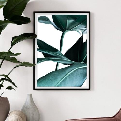 Green Rubber Tree Monstera Wall Art Print Canvas Painting Nordic Canvas Poster And Prints Wall Pictures For Living Room Decor