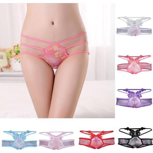 Womens Flower Underpants T-Back G-String Underwear Ladies Lingerie Bikini Panties Women Intimates