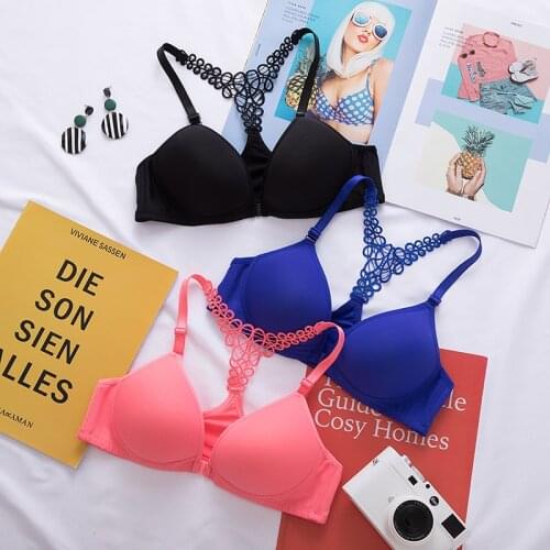 Front Buckle Women Breathable Bra Wire Free Plus Size Underwear Straps Brassiere Comfort Female Summer Thin Black Lingeries