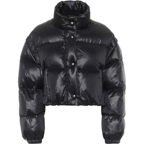 Luxury Down Jacket 2020 Autumn Winter Womens Fashion Detachable Long Sleeve Stand-up Collar Drawstring Short Bread Down Jackets