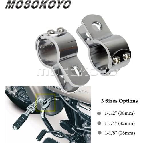 1 Pair Motorcycle Footpegs Footrest Mount Clamp Universal For Harley with 1-1/2" & 1-1/4" & 1-1/8" Engine Highway Crash Bars