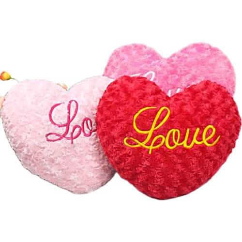 1pcs Cute heart model plush pillows Pink/red/rose Love soft stuffed pillows for girls Party decoration gifts