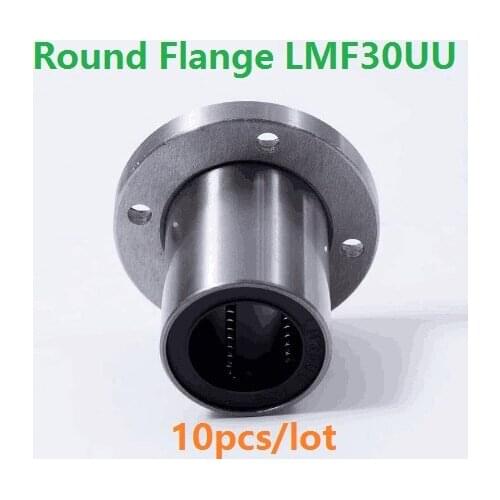 10pcs/lot LMF30UU 30mm Round Flange type linear motion ball bearings CNC parts LMF30 30x45x64mm